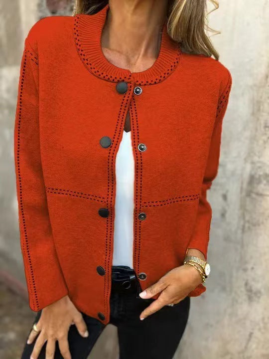 Damen Strickjacke mit Knopfleiste und edler Halslinie Krohn-e