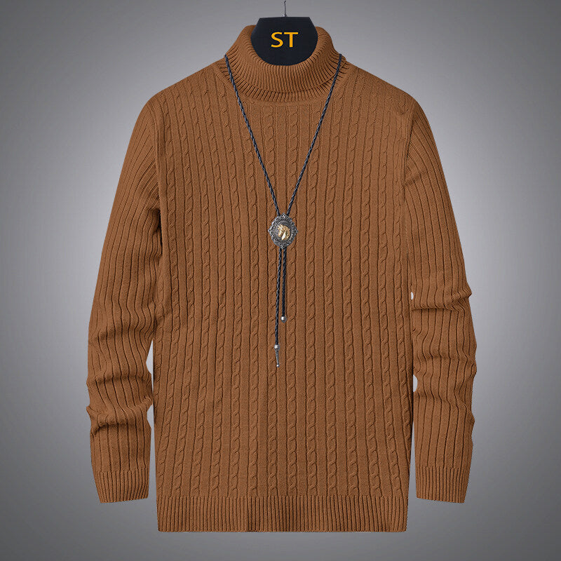 Herren Rollkragenpullover mit strukturiertem Zopfmuster Krohn-e