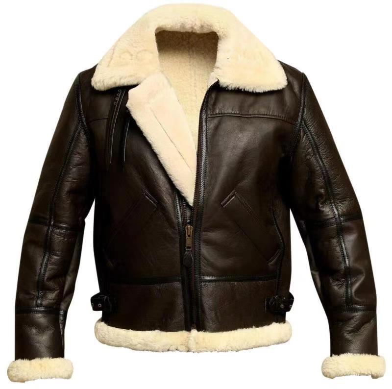 Herren Lammlederjacke mit weichem Teddyfutter Krohn-e