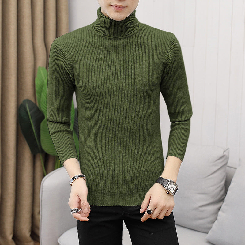 Herren hochwertiger Rollkragenpullover aus feinem Rippstrick Krohn-e