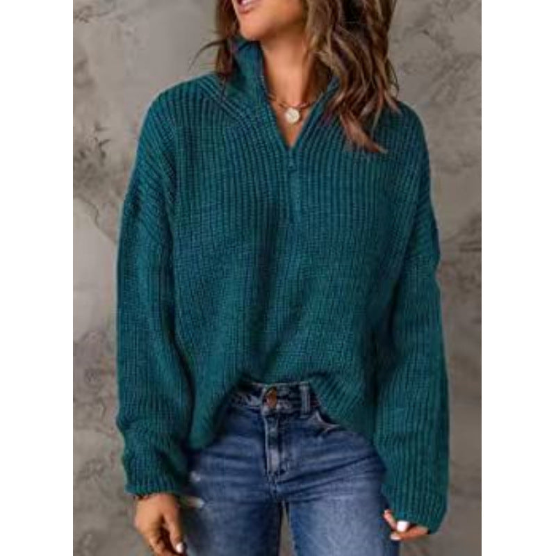 Damen Strickpullover mit kurzem Reißverschluss Krohn-e