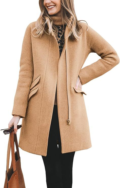 Damen modischer Wollmantel mit asymmetrischem Schnitt Krohn-e