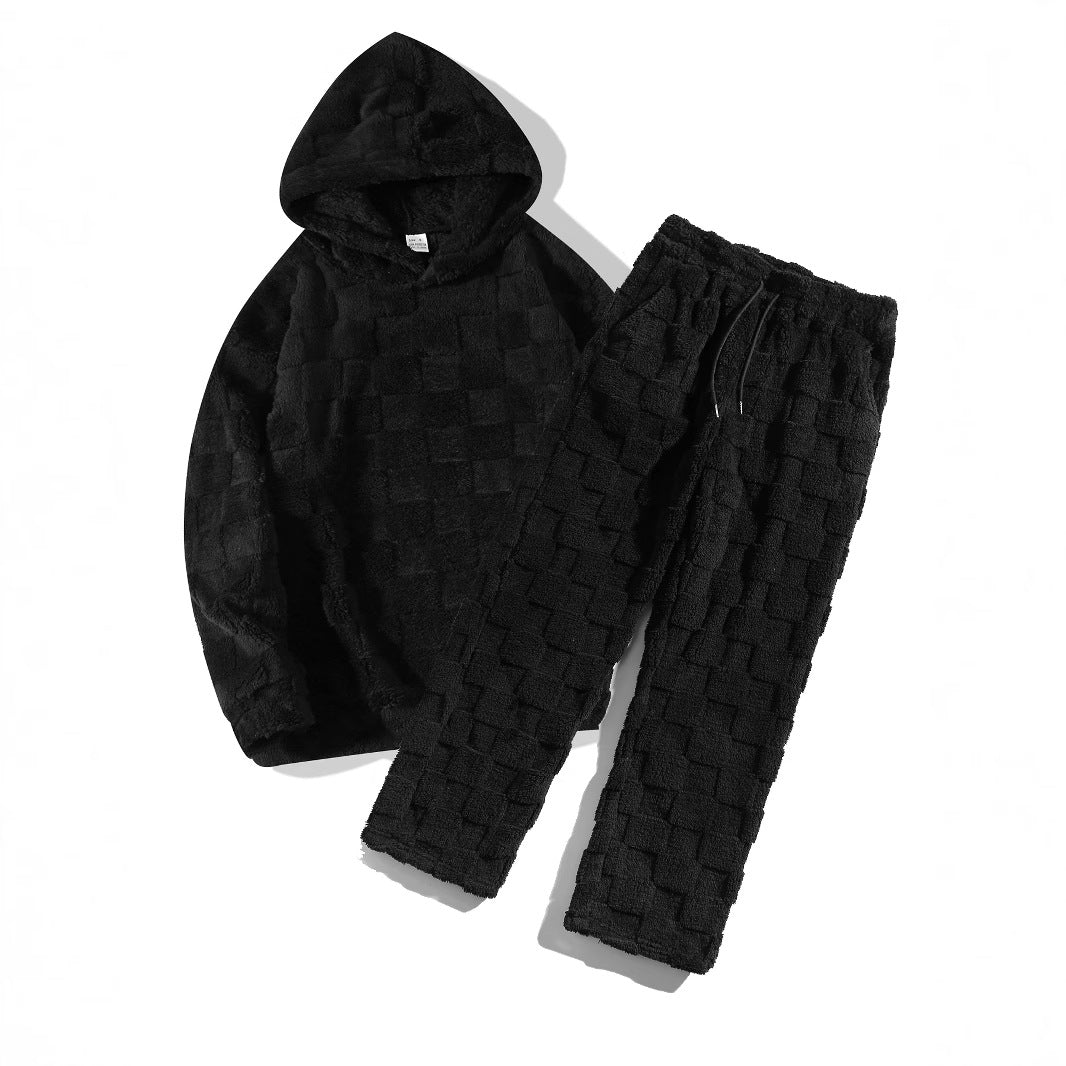 Damen Gemütliches Fleece-Set mit Kapuze und elastischem Bund Krohn-e