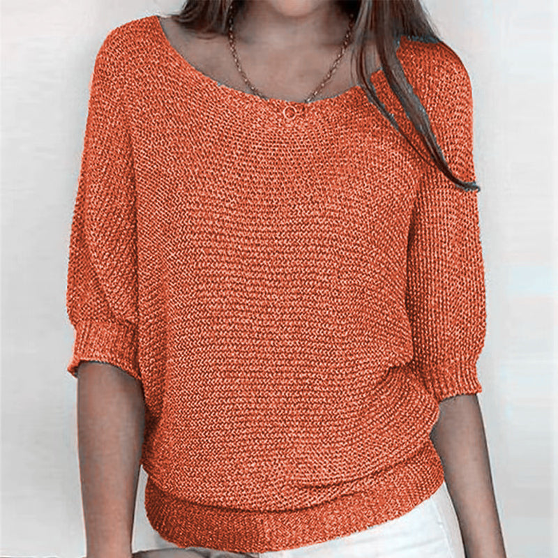 Krohn-e | Lässiger Strickpullover mit Weitem Ausschnitt Weich und Bequem Perfekt für Den Alltag