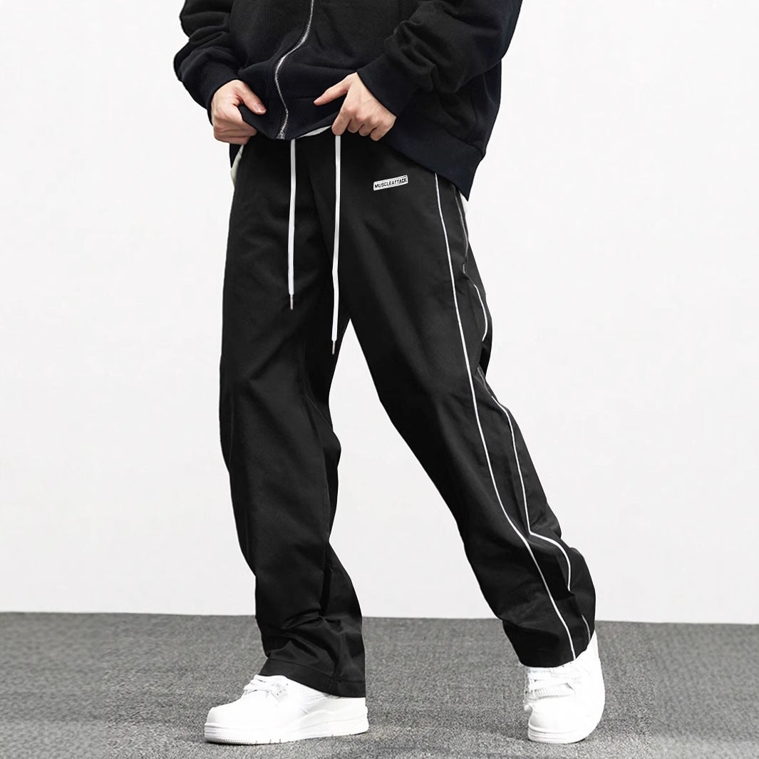 Herren Hochwertige Freizeithose mit verstellbarem Bund und seitlichen Streifen Krohn-e