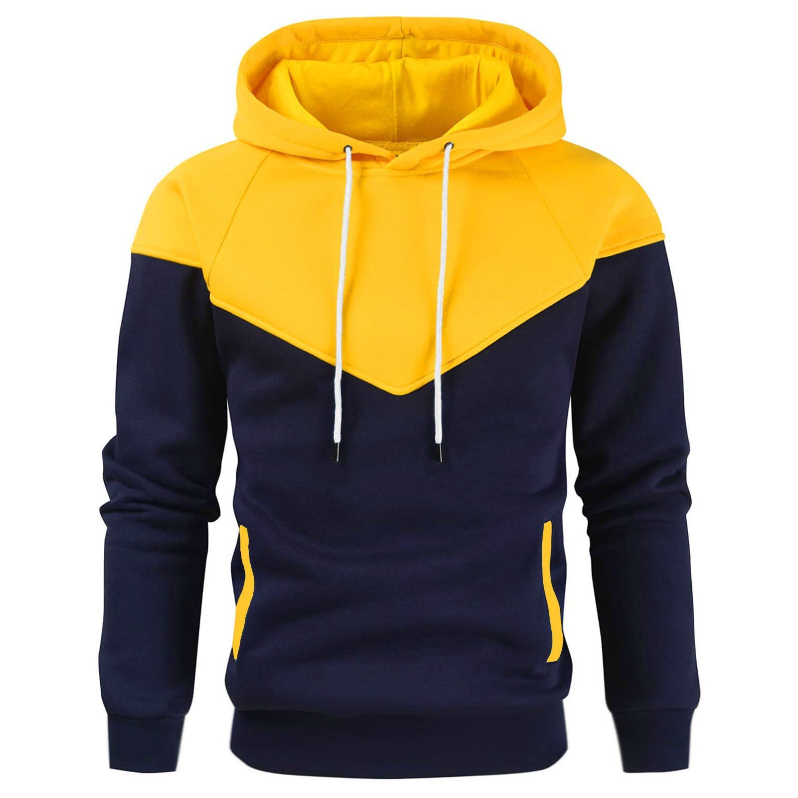 Herren modischer Kapuzenpullover mit geometrischem Farbspiel Krohn-e