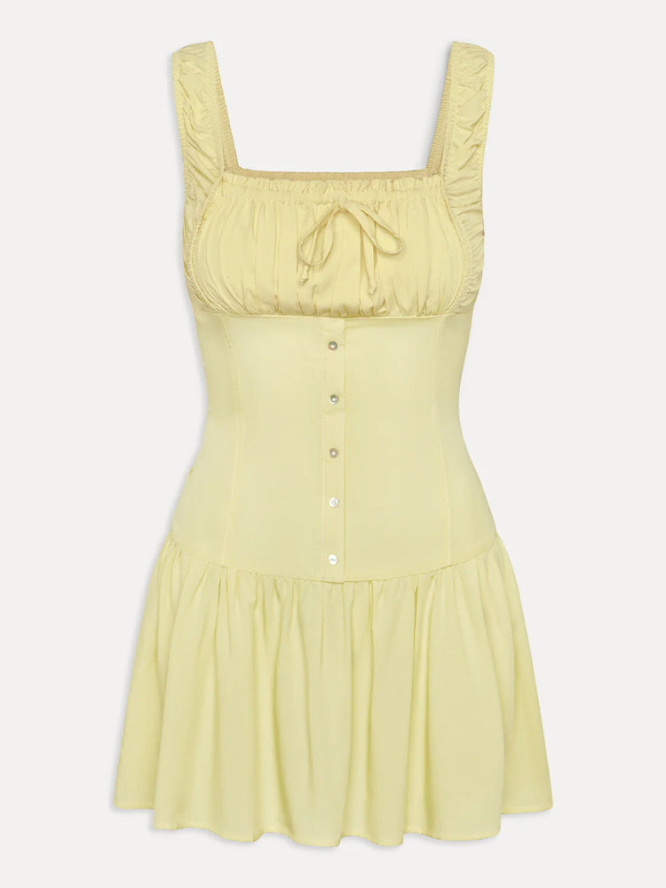 Damen Minikleid mit Rüschendetails und dekorativem Knoten Krohn-e