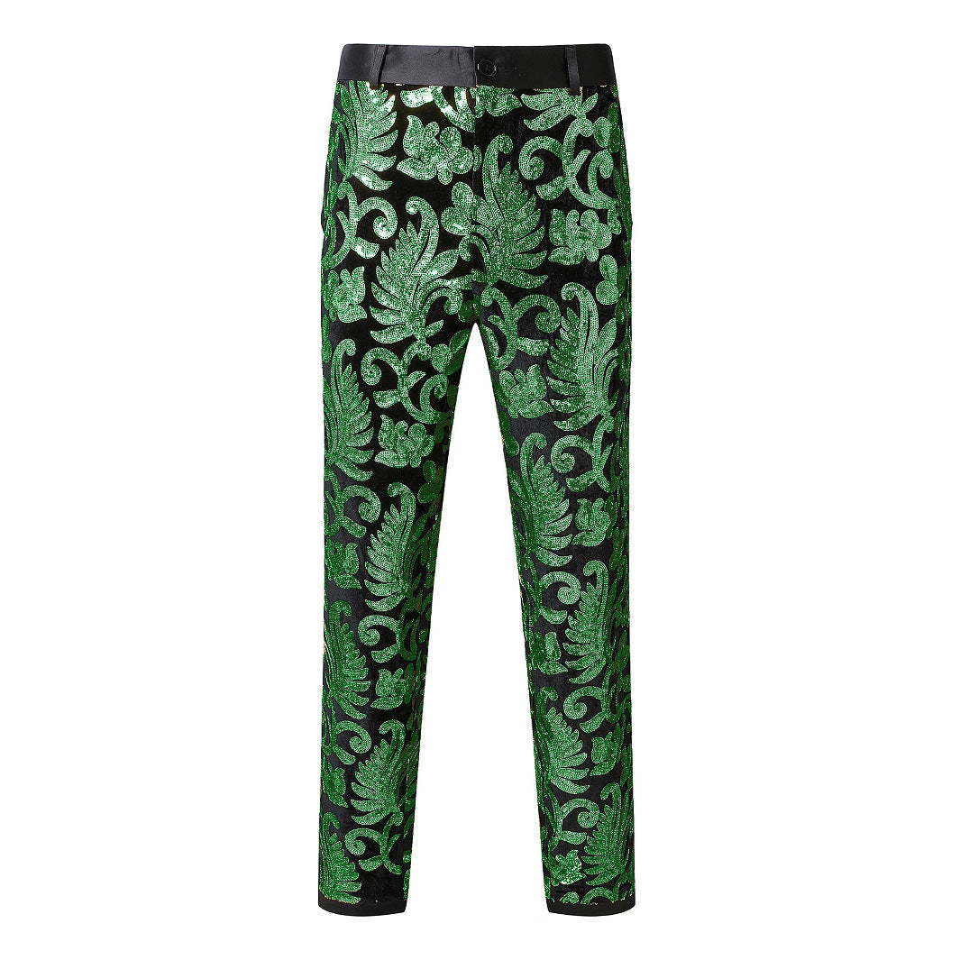 Herren Glitzernde Veranstaltungs-Hose mit floralem Muster Krohn-e