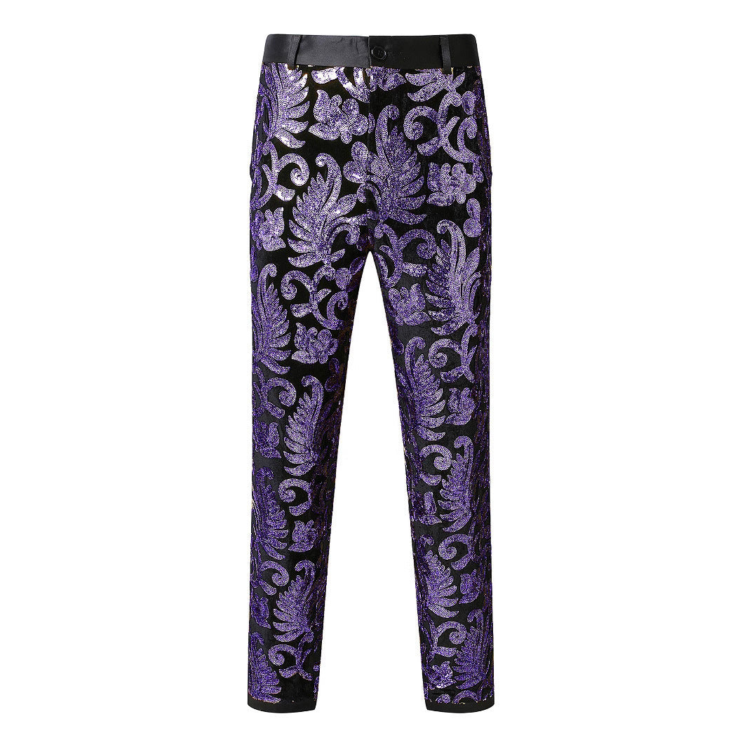 Herren Glitzernde Veranstaltungs-Hose mit floralem Muster Krohn-e