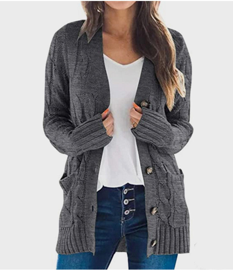Damen Grobstrick-Cardigan mit aufwendigem Zopfmuster und praktischen Taschen Krohn-e