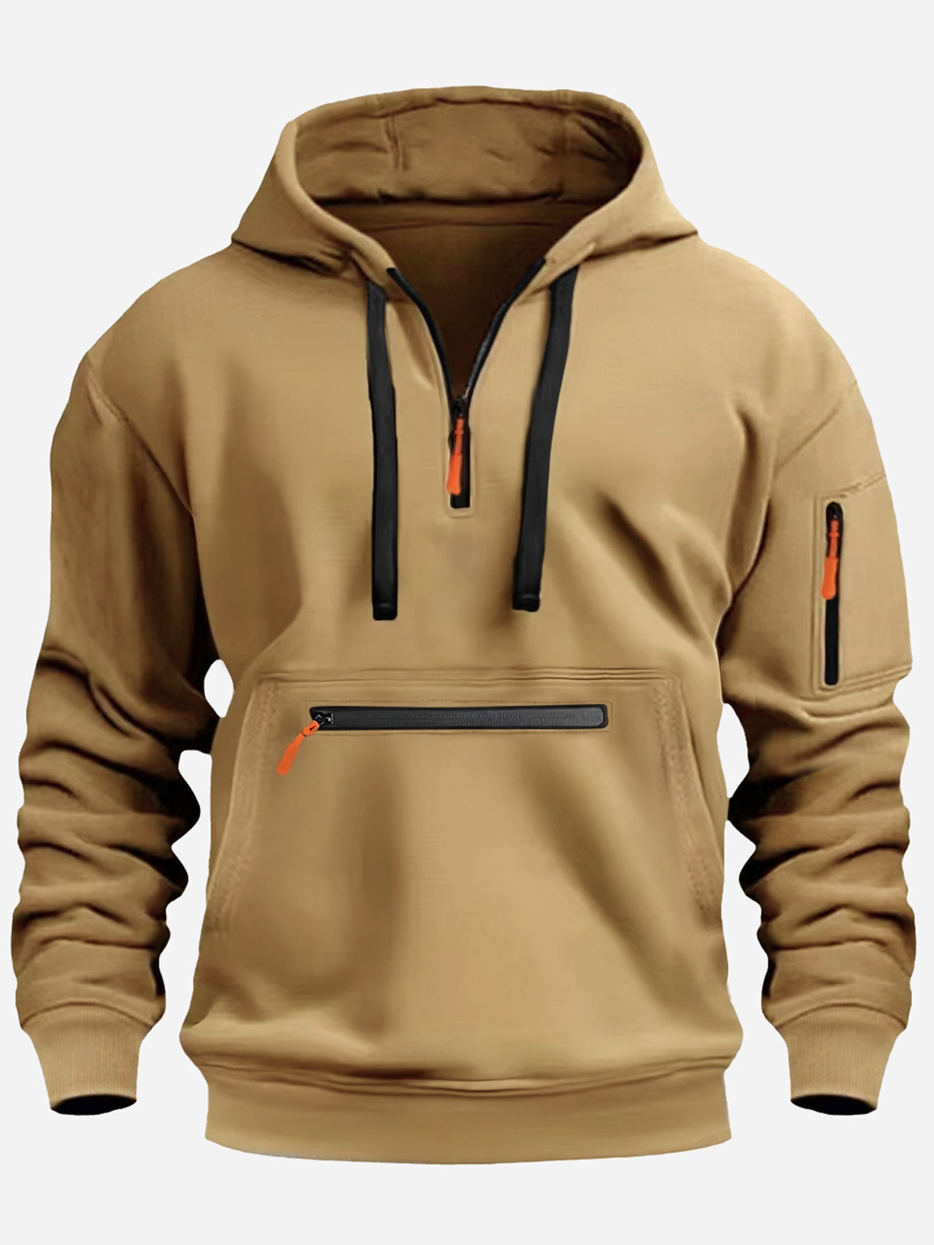 Herren modischer Kapuzenpullover mit praktischen Reißverschluss-Taschen Krohn-e