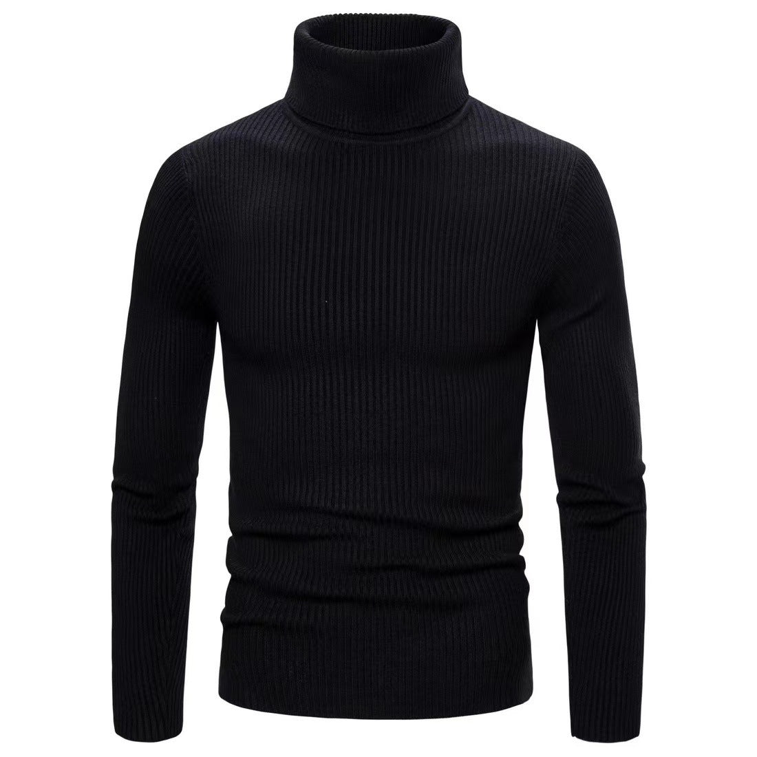 Herren hochwertiger Rollkragenpullover aus feinem Rippstrick Krohn-e