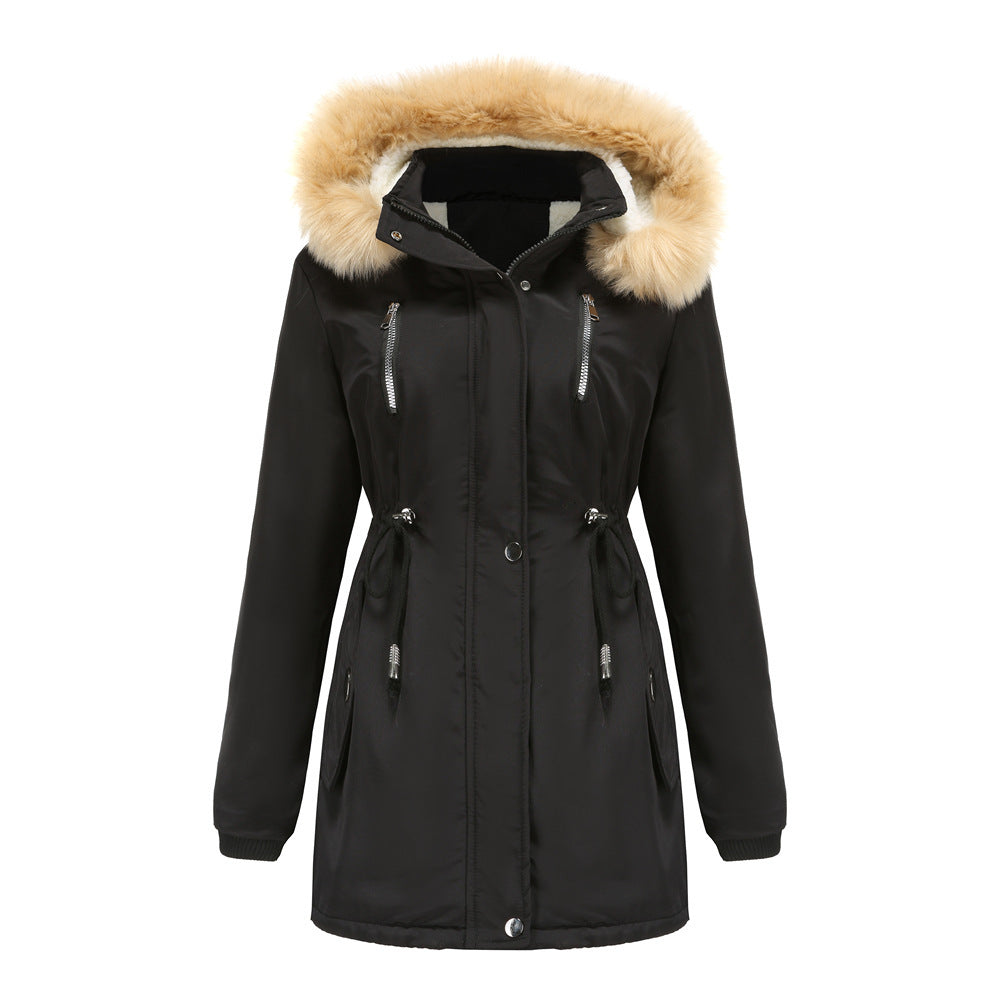 Damen isolierte Winterjacke mit abnehmbarem Kunstfellkragen Krohn-e