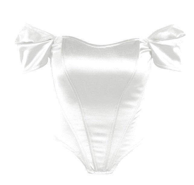 Damen Elegantes Off-Shoulder Oberteil mit Puffärmeln Krohn-e