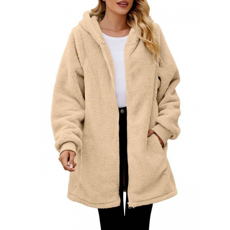 Damen Kuschelige Fleecejacke mit Kapuze Krohn-e