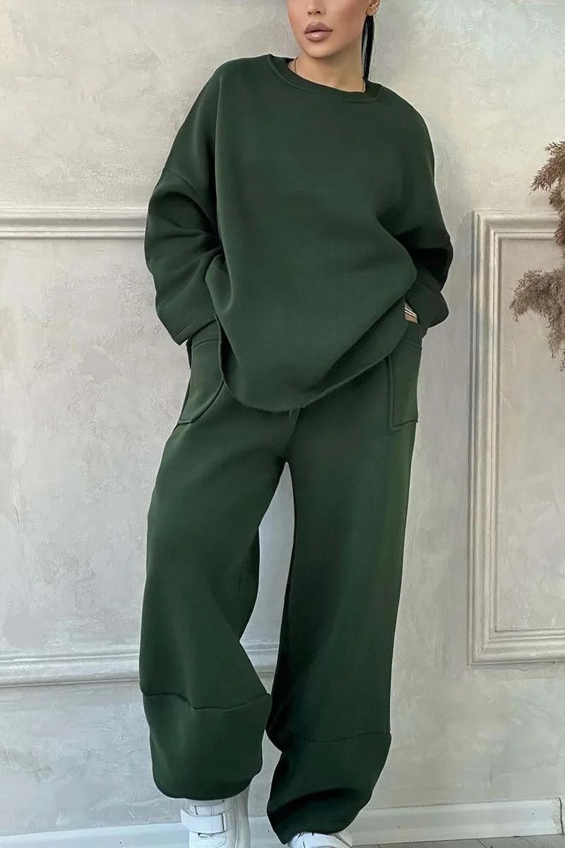 Damen Cozy Oversized Sweat-Set mit geräumigen Taschen und angenehmem Schnitt Krohn-e