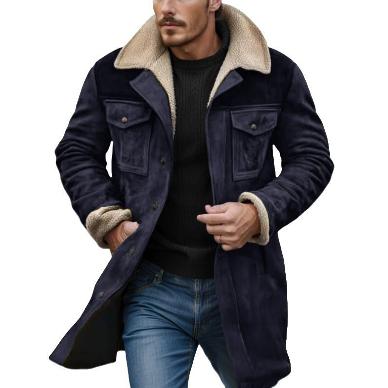 Herren Lammfelljacke im lässigen Utility-Stil mit großzügigen Taschen Krohn-e