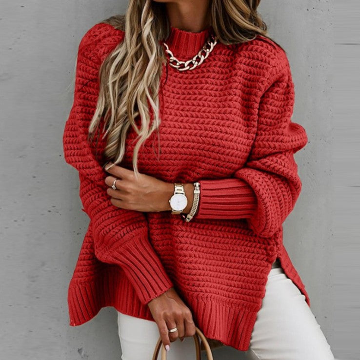 Damen kuscheliger Strickpullover mit strukturiertem Muster und weitem Schnitt Krohn-e