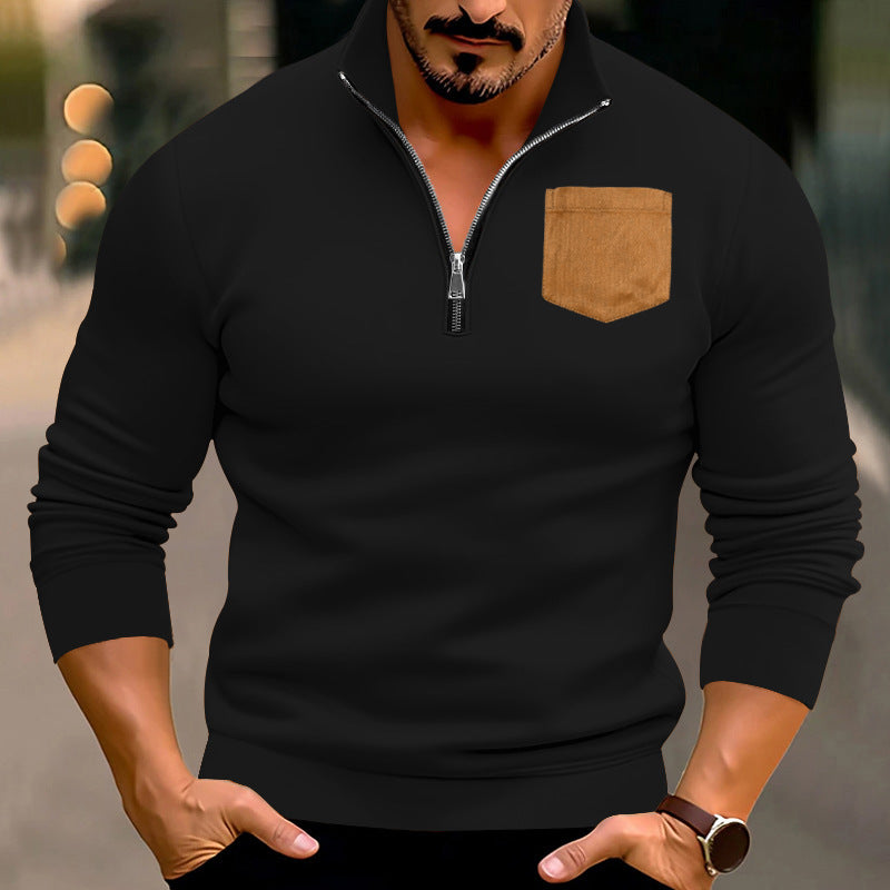 Herren sportlicher Pullover mit kontrastierenden Taschen Krohn-e