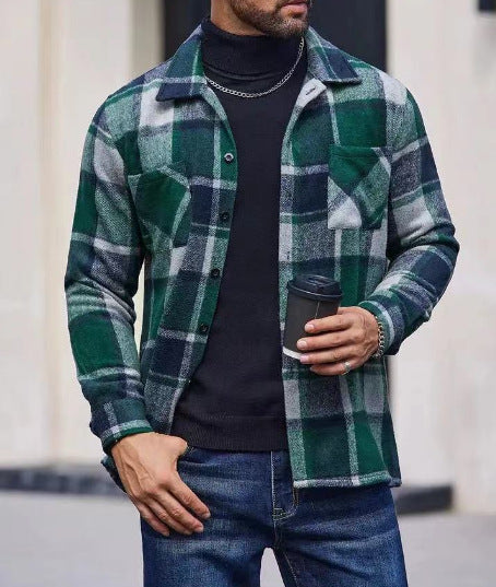 Herren lässige Karomuster Hemdjacke Krohn-e