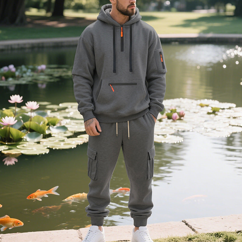 Herren sportliches Hoodie- und Cargo-Hosen-Set Krohn-e