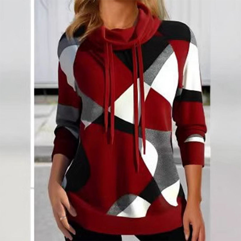 Damen Kapuzenpullover mit geometrischem Muster und hoher Passform Krohn-e