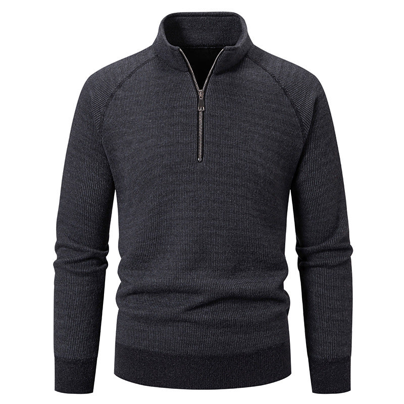 Herren Rollkragenpullover mit modernem Reißverschluss und strukturiertem Design Krohn-e
