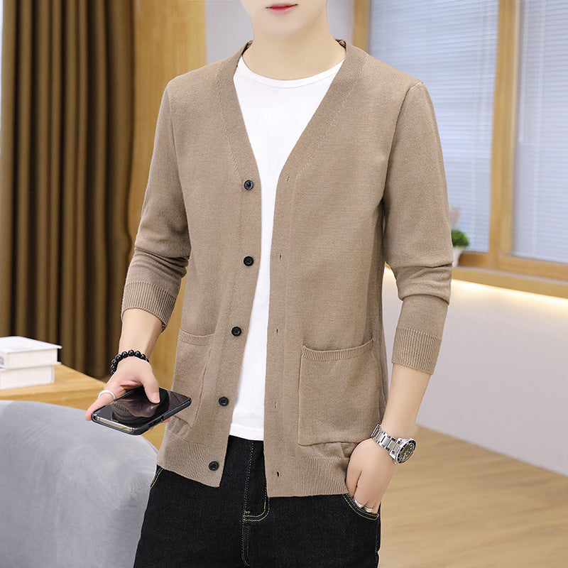 Herren eleganter leichter Strickcardigan mit Taschen Krohn-e