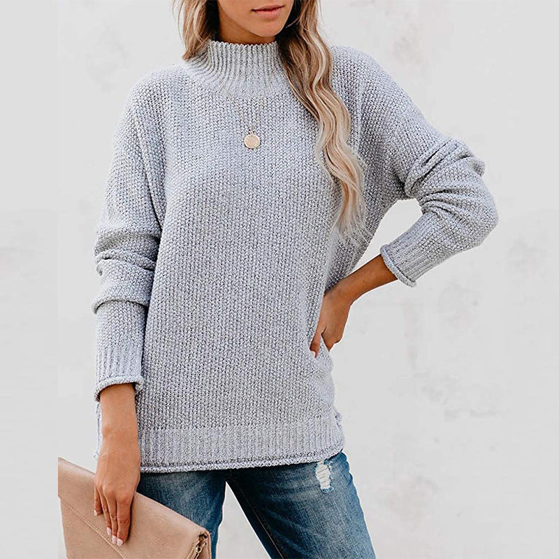 Damen Grobstrickpullover mit hochgeschlossenem Kragen und lässiger Passform Krohn-e