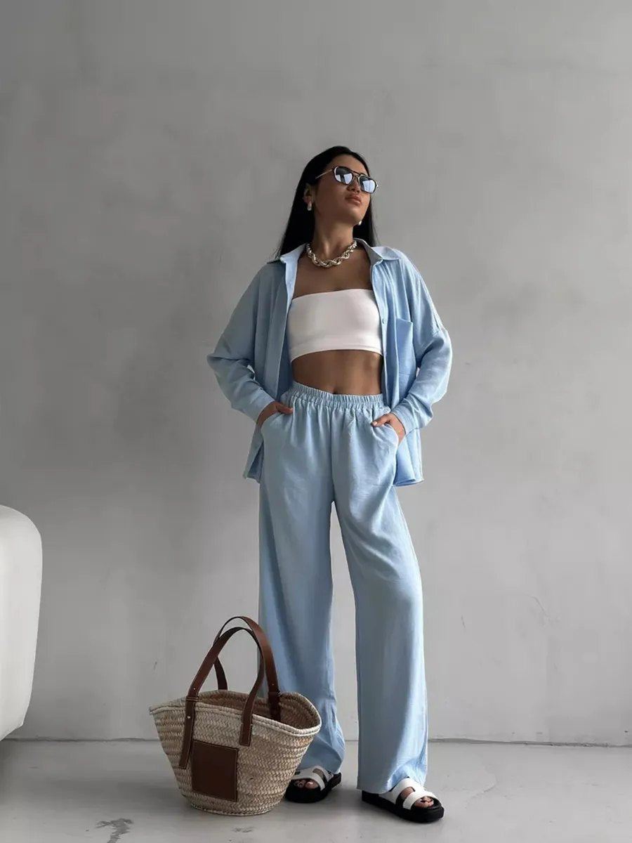 Damen lässige Bluse im Oversized-Stil mit Taschen Krohn-e