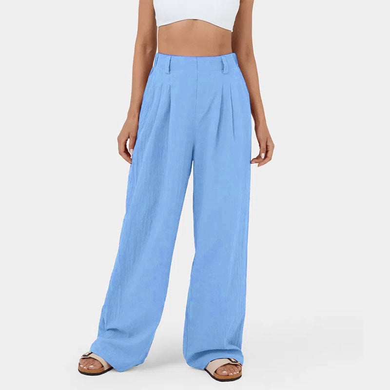 Damen Weite Chinohose mit elegantem Faltenwurf und seitlichen Taschen Krohn-e