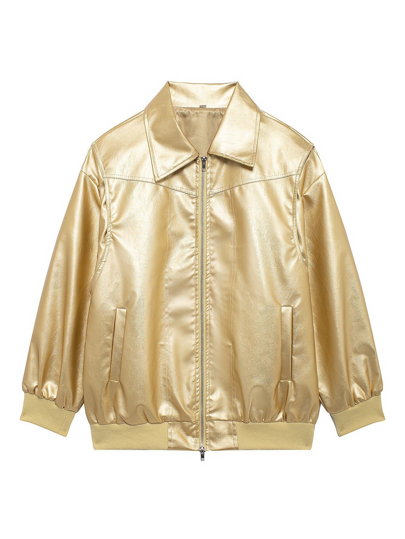 Damen Kunstlederjacke mit lässigem Schnitt und elastischem Saum Krohn-e