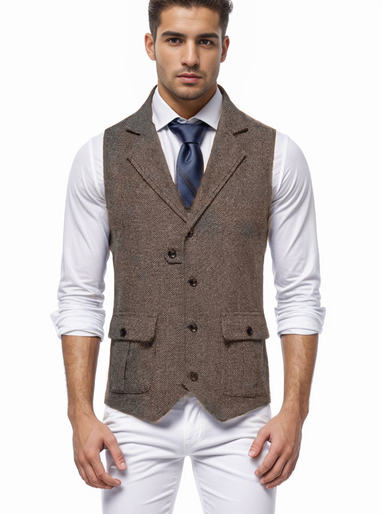 Herren elegante Weste im Hahnentrittmuster Krohn-e