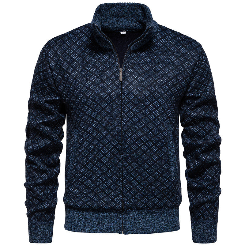 Herren sportliche Strickjacke mit modernem Muster Krohn-e