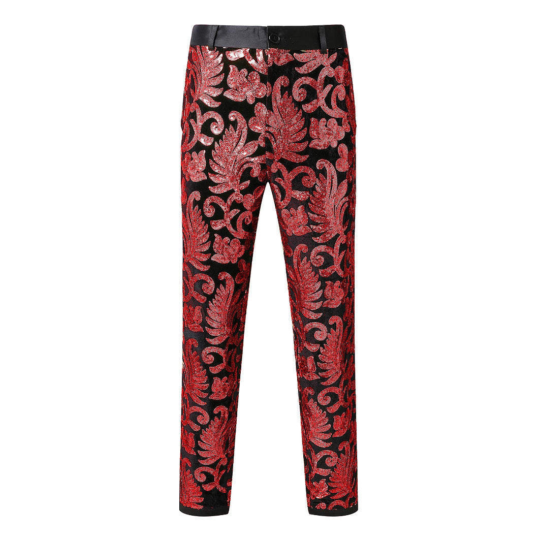 Herren Glitzernde Veranstaltungs-Hose mit floralem Muster Krohn-e