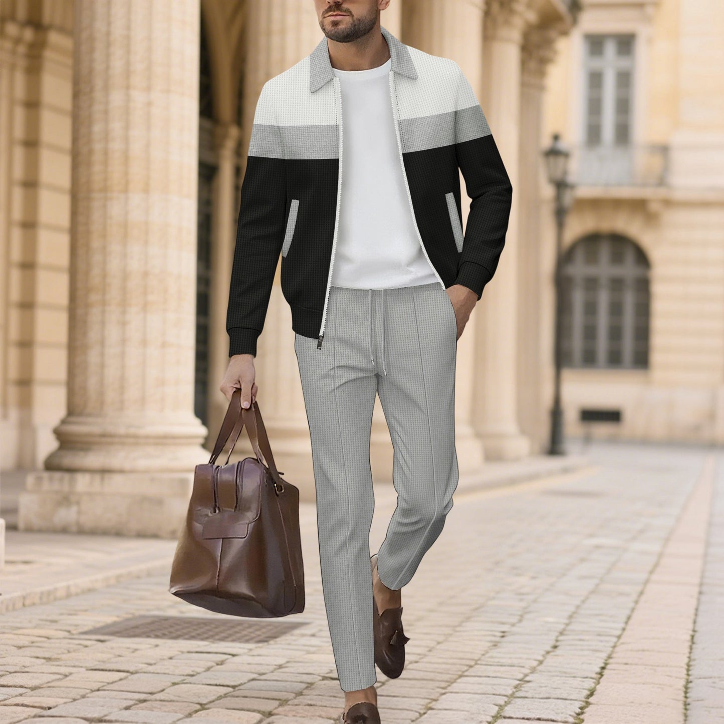 Herren Sportliches Ensemble aus atmungsaktivem Material mit gestepptem Design Krohn-e
