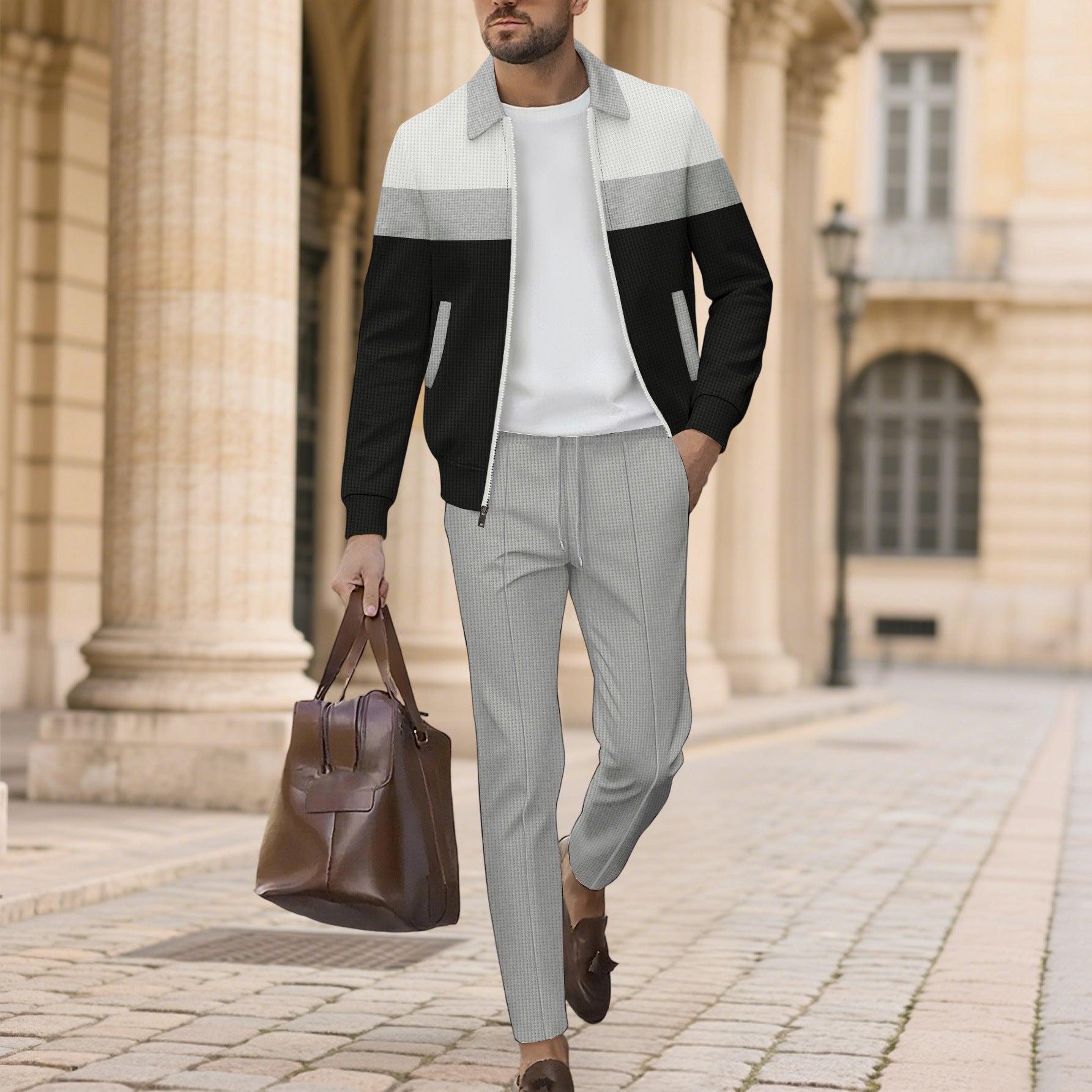 Herren Sportliches Ensemble aus atmungsaktivem Material mit gestepptem Design Krohn-e