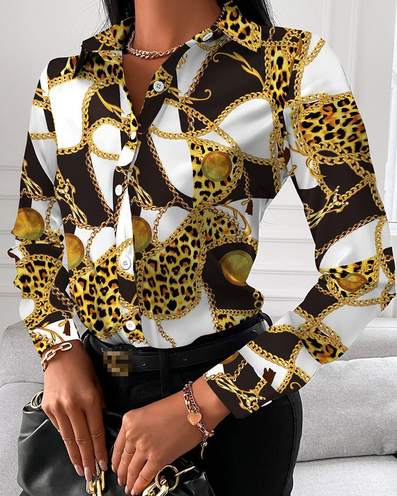 Damen Bluse mit elegantem Kettenmuster Krohn-e