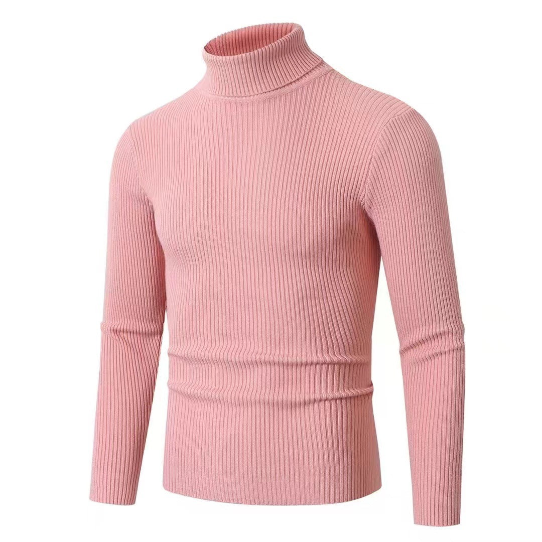 Herren Stehkragen Pullover aus ribbeltem Strick Krohn-e