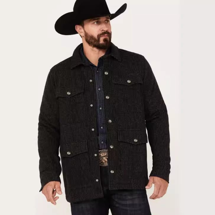 Herren modische Flanelljacke mit doppelten Brusttaschen Krohn-e