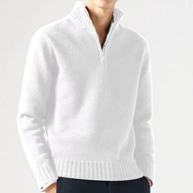 Herren Pullover mit hohem Kragen und modernem Reißverschluss Krohn-e