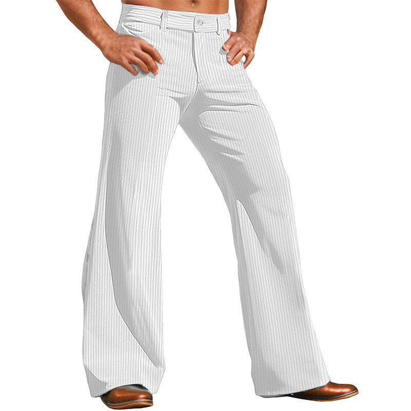 Herren elegante Flared Hose im Vintage-Stil mit Streifenmuster Krohn-e