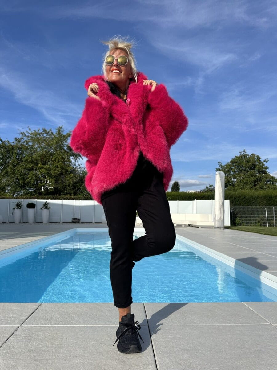 Damen Modische Fleecejacke mit weich gefüttertem Kragen und weitem Schnitt Krohn-e