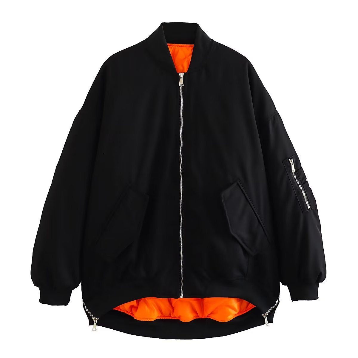 Damen lässige Bomberjacke mit elastischen Bündchen und praktischen Taschen Krohn-e
