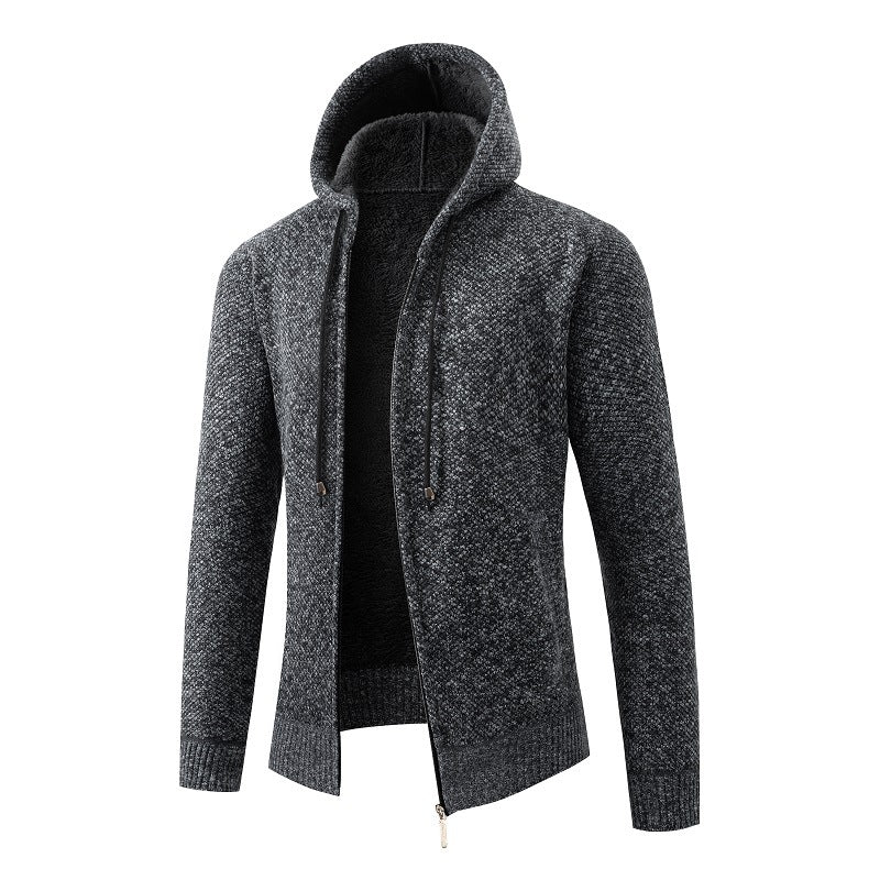 Herren gefütterte Strickjacke mit Kapuze Krohn-e