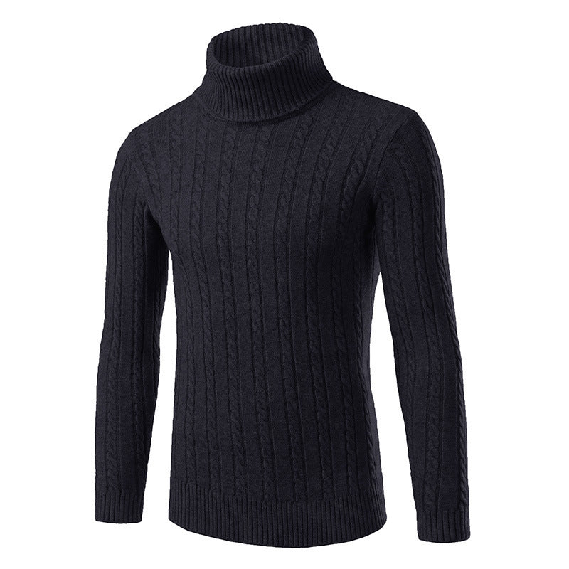 Herren stilvoller Rollkragenpullover mit Zopfmuster Krohn-e