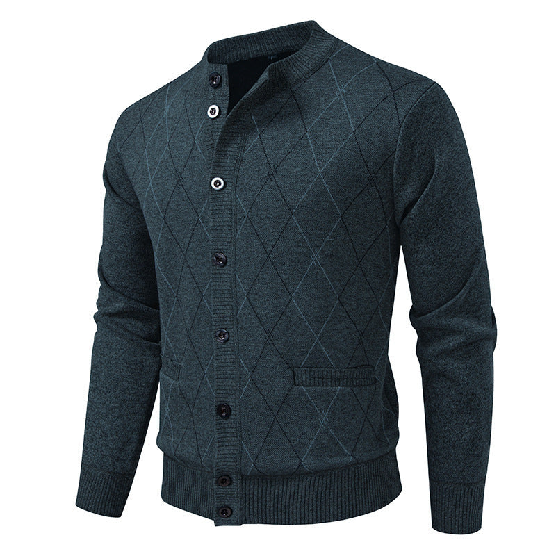 Herren Strickjacke mit modernem Rautenmuster Krohn-e