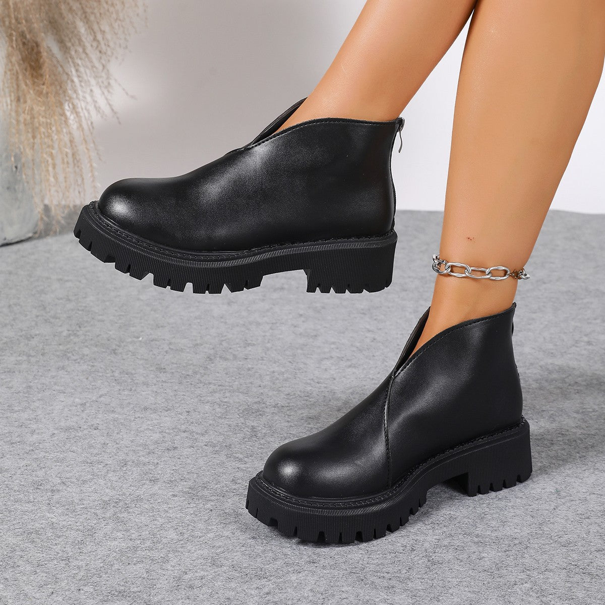 Damen Modische Chelsea-Boots mit trendigem Plateau und rutschfester Sohle Krohn-e