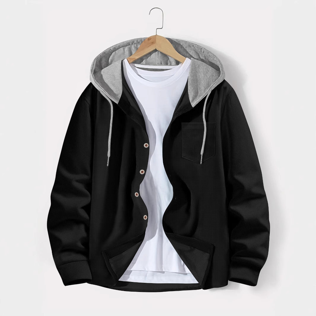 Herren lässige Jacke mit Kapuze und Karomuster Krohn-e