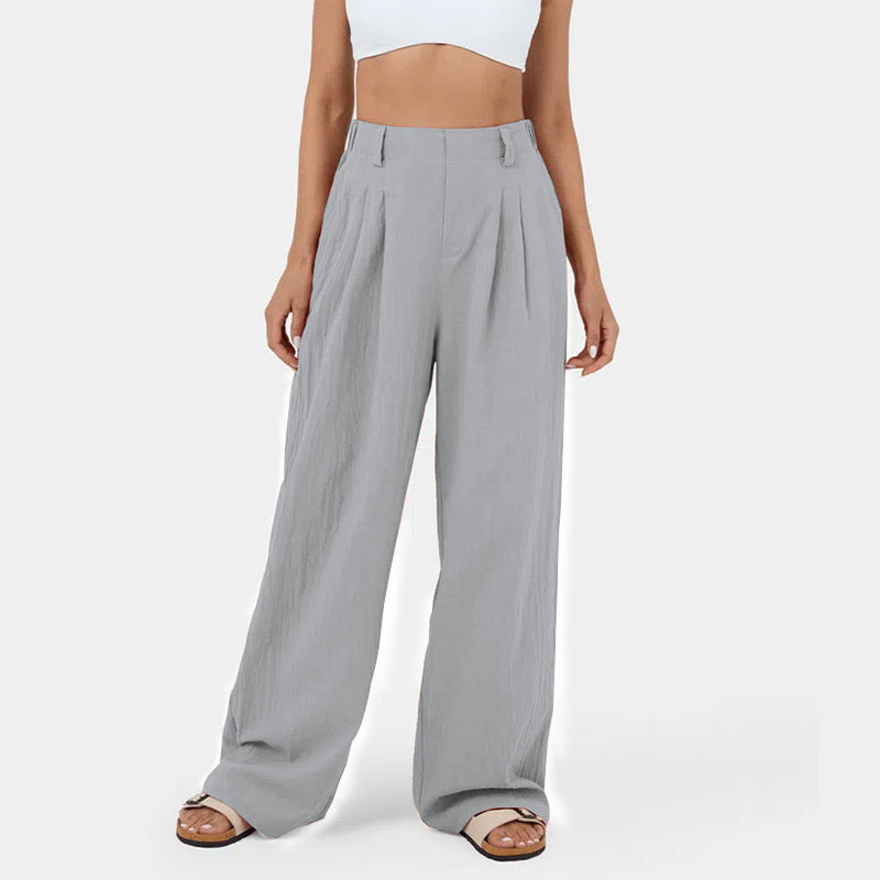 Damen Weite Chinohose mit elegantem Faltenwurf und seitlichen Taschen Krohn-e